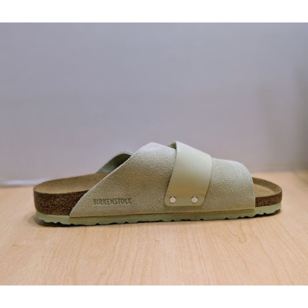 Birkenstock Kyoto Green Suede & Leather Slide Sandals Women's 10 EU 41 NWT - Picture 9 of 13